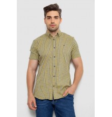 Рубашка мужская в клетку, цвет желтый, 214R2445