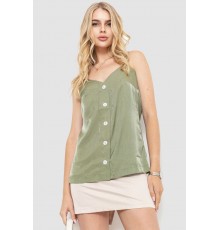 Блуза на бретелях, колір оливковий, 102R215