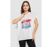 Футболка женская с принтом, цвет молочный, 244RW532