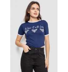 Футболка-топ жіноча з принтом, колір синій, 244R504