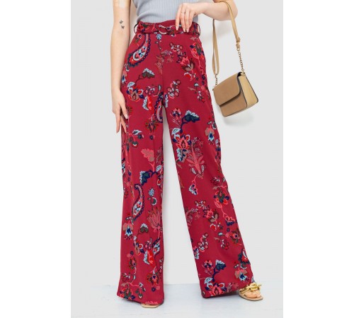 Штани жіночі вільного крою, колір бордовий, 244R050