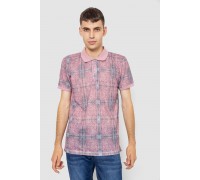 Поло мужское с принтом, цвет пудрово-серый, 247R318