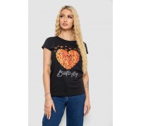 Футболка женская с принтом, цвет черный, 244R2204