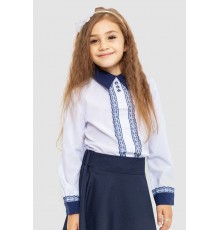 Блуза для девочек нарядная, цвет бело-синий, 172R205-5
