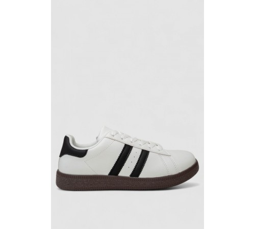 Кросівки жіночі шкіра, колір біло-чорний, 248RL2420-7