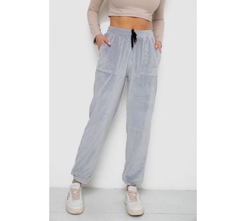 Штани жіночі велюрові, колір сірий, 238R58168