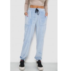 Штани жіночі велюрові, колір блакитний, 238R58168