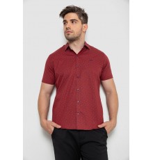 Рубашка мужская с принтом, цвет бордовый, 214R7340-1