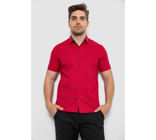 Рубашка мужская с принтом, цвет красный, 214R7143-1