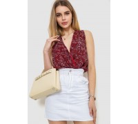 Боді з квітковим принтом, колір бордовий, 244R080