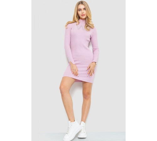 Сукня в'язана в рубчик, колір світло-рожевий, 204R173
