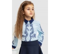 Блузка ошатна для дівчаток, колір синьо-блакитний, 172R026