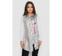 Платье на молнии в комплекте с лонгсливом, цвет серый, 247R16959