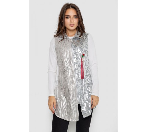 Сукня на блискавці в комплекті з лонгслівом, колір сірий, 247R16959