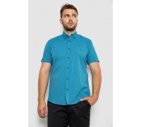 Рубашка мужская в клеточку, цвет бирюзовый, 214R4564