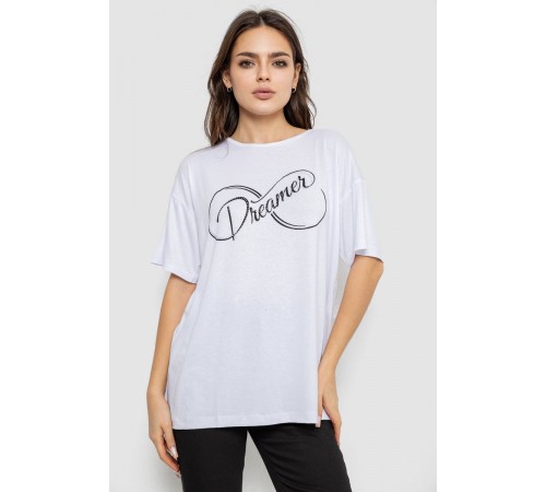 Футболка жіноча з принтом, колір білий, 244R611
