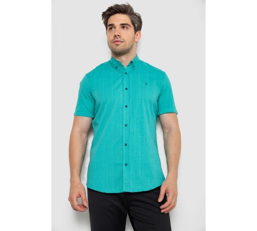 Рубашка мужская с принтом, цвет бирюзовый, 214R4564-4