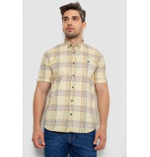 Рубашка мужская в клетку, цвет желтый, 214R244564