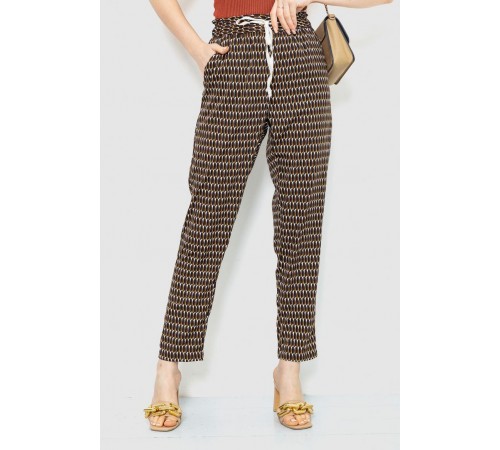 Штани жіночі вільного крою, колір коричнево-гірчичний, 244R053