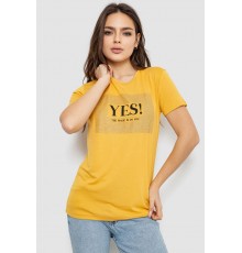Футболка жіноча з принтом, колір жовтий, 244R507
