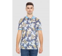 Поло мужское с принтом, цвет серо-голубой, 247R315