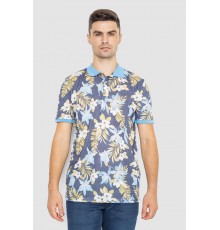 Поло мужское с принтом, цвет серо-голубой, 247R315