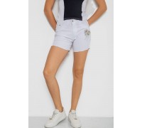 Шорти жіночі джинсові стрейчові, колір білий, 247R2676