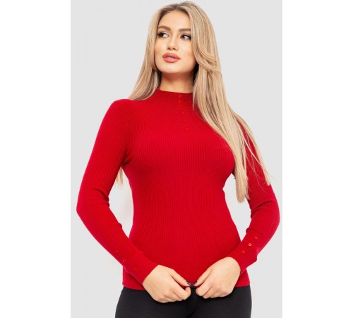 Водолазка женская в рубчик, цвет бордовый, 204R044