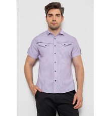 Рубашка мужская с коротким рукавом, цвет сиреневый, 214R3121