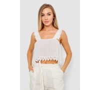 Топ жіночий однотонний, колір молочний, 244R313