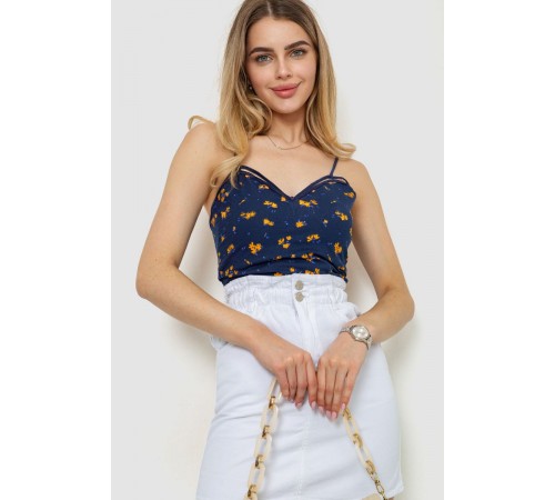 Майка жіноча з квітковим принтом, колір синій, 244R180