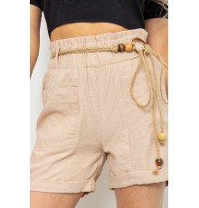 Шорти жіночі з поясом, колір бежевий, 214R1704