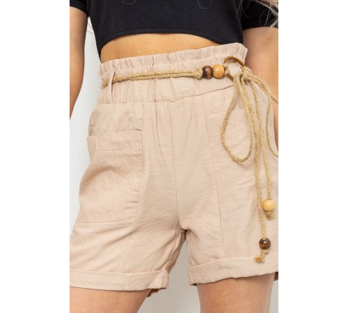 Шорти жіночі з поясом, колір бежевий, 214R1704