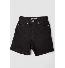 Шорты джинсовые подростковые для девочки, цвет черный, 247R923-3 Шорты джинсовые подростковые для девочки, цвет черный, 247R923-3