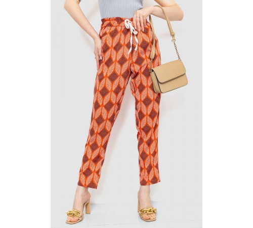 Штаны женские свободного кроя, цвет терракотовый, 244R053-1