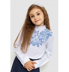 Блуза для дівчаток ошатна, колір біло-синій, 172R025