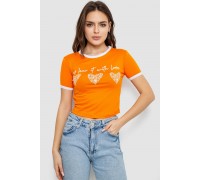 Футболка-топ женская с принтом, цвет оранжевый, 244R504