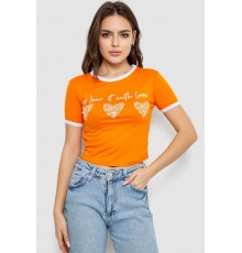 Футболка-топ жіноча з принтом, колір помаранчевий, 244R504