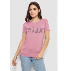 Футболка жіноча з принтом, колір пудровий, 244R610