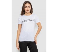 Футболка жіноча з принтом, колір білий, 244R501