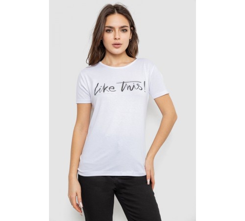 Футболка жіноча з принтом, колір білий, 244R501