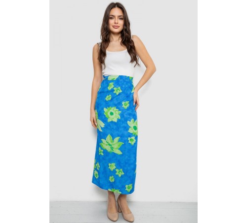 Спідниця вільного крою на запах, колір синьо-зелений, 167R345