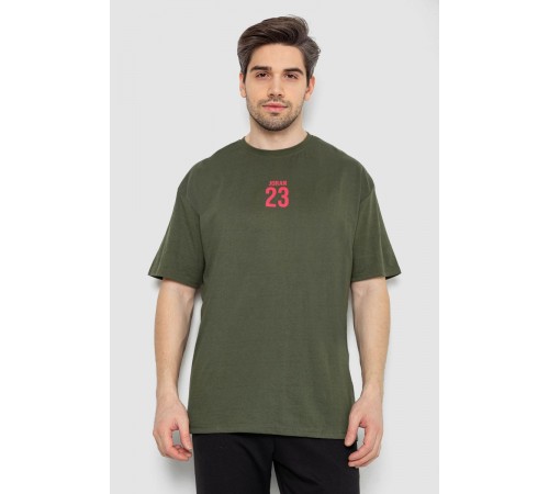 Футболка мужская с принтом, цвет хаки, 244R7024