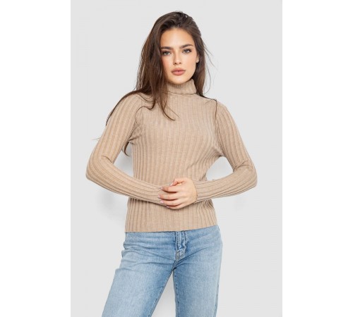 Гольф жіночий однотонний, колір бежевий, 204R181