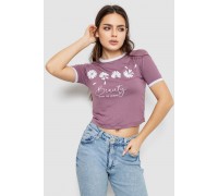 Футболка-топ женская с принтом, цвет сливовый, 244R604