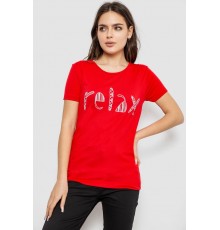 Футболка жіноча з принтом, колір червоний, 244R610