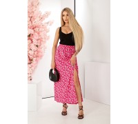Спідниця софт із квітковим принтом, колір рожевий, 257R11