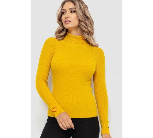 Гольф жіночий в рубчик, колір гірчичний, 204R051