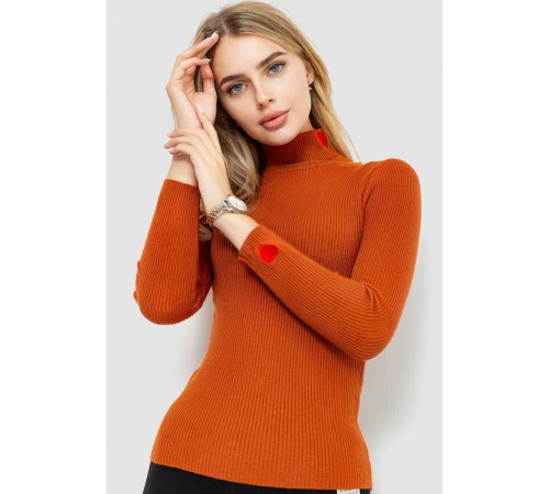 Гольф жіночий однотонний, колір теракотовий, 204R052