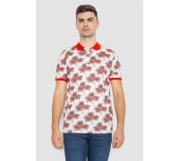 Поло мужское с принтом, цвет красно-молочный, 247R309